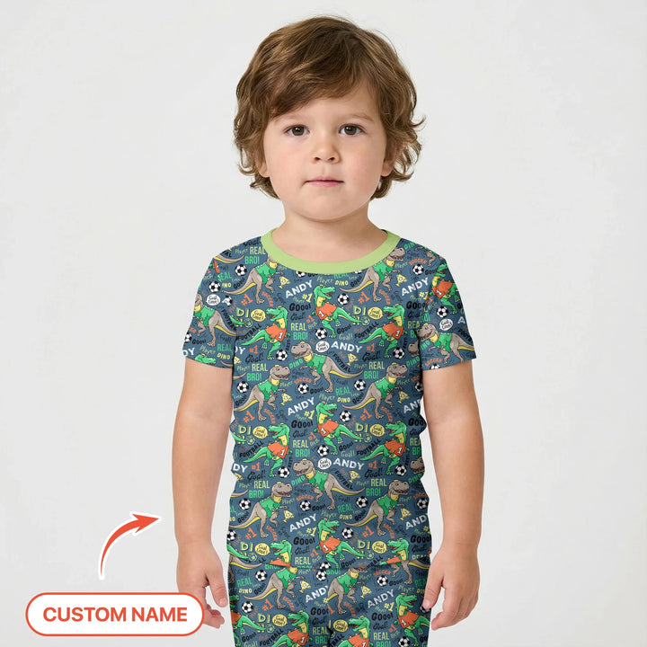 Zweiteiliges Pyjama-Set mit kurzen Ärmeln und Shorts im Sommer-Design