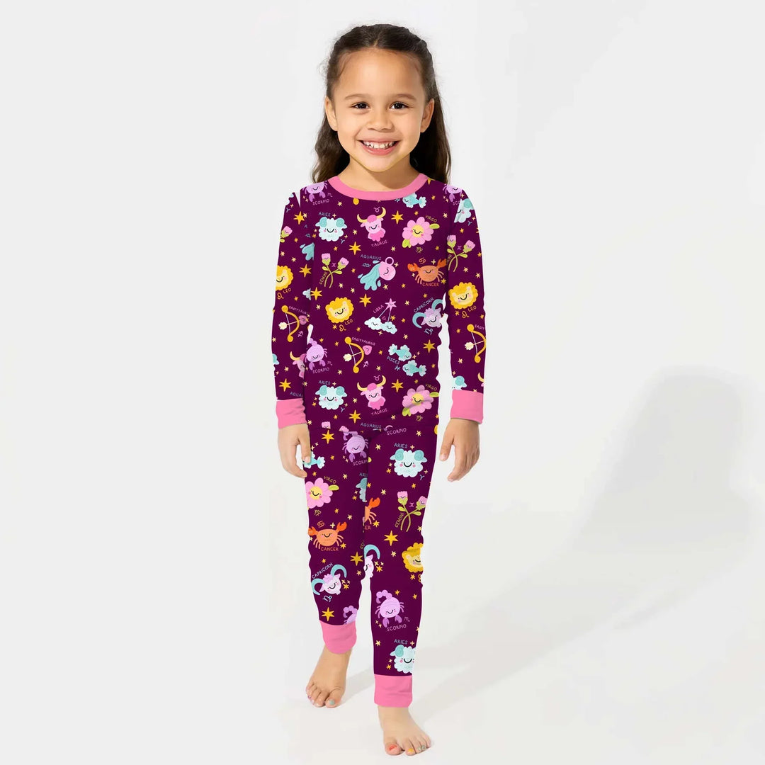 Zweiteiliges Langarm-Pyjama-Set mit Sommerfrüchten