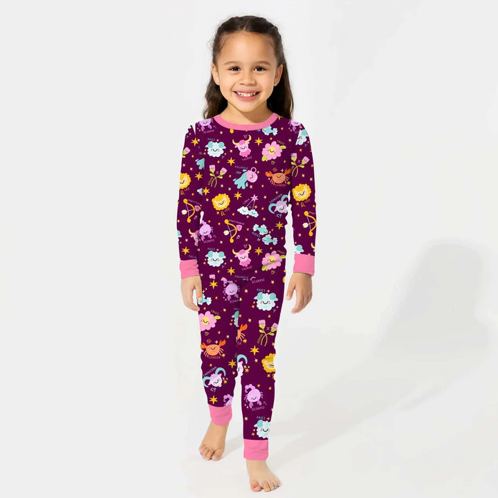 Zweiteiliges Langarm-Pyjama-Set mit Sommerfrüchten