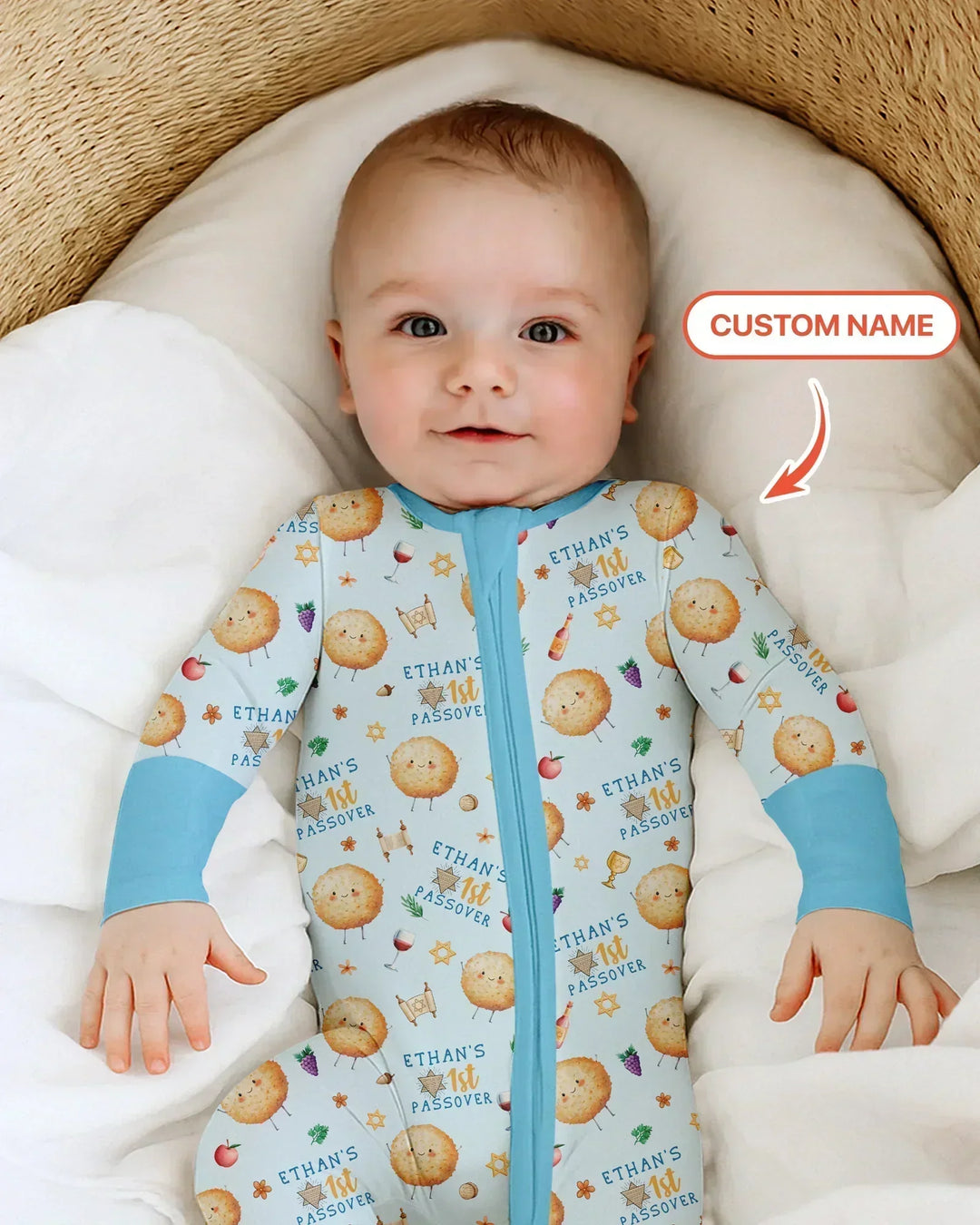 Custom Name 1st Passover Bamboo Convertible Zippy