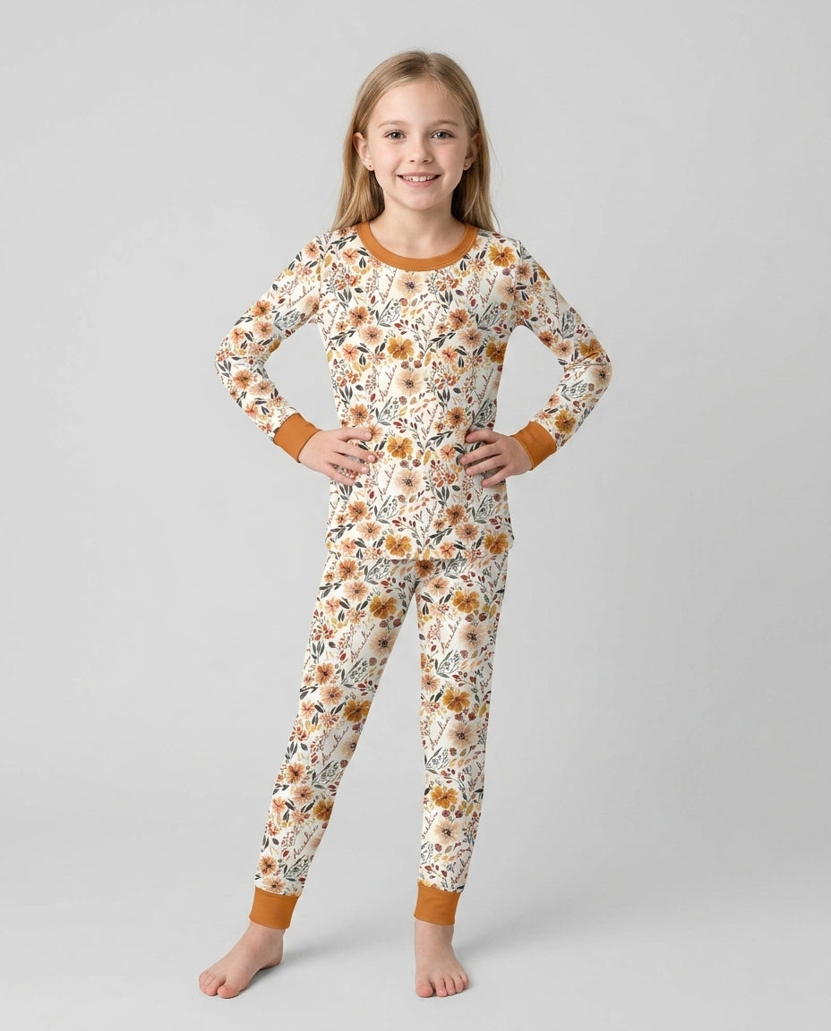 Zweiteiliges Langarm-Pyjama-Set mit Sommerfrüchten