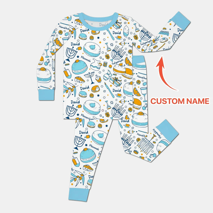 Zweiteiliges Langarm-Pyjama-Set mit Sommerfrüchten