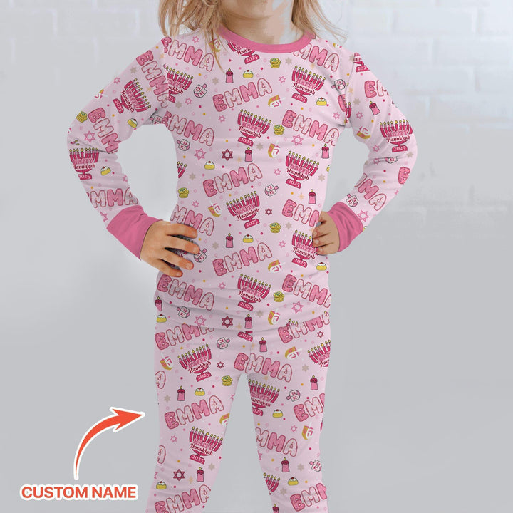 Zweiteiliges Langarm-Pyjama-Set mit Sommerfrüchten
