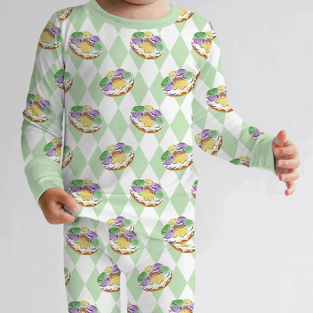 Zweiteiliges Langarm-Pyjama-Set mit Sommerfrüchten