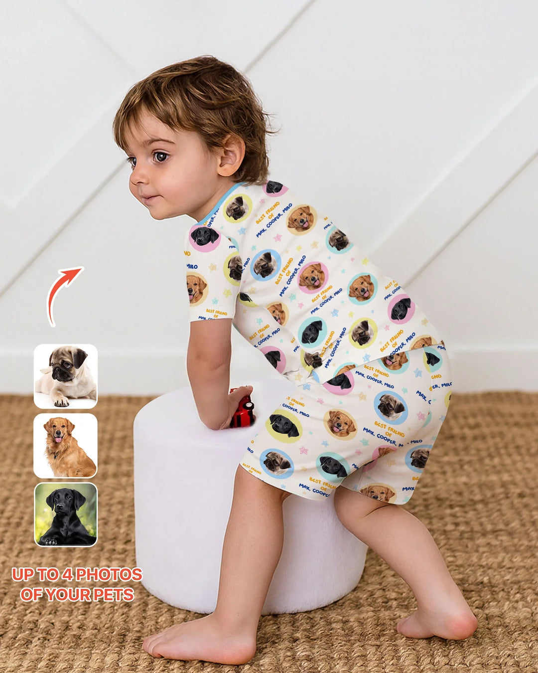 Zweiteiliges Pyjama-Set mit kurzen Ärmeln und Shorts im Sommer-Design