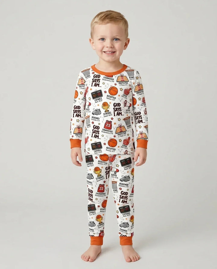 Zweiteiliges Langarm-Pyjama-Set mit Sommerfrüchten