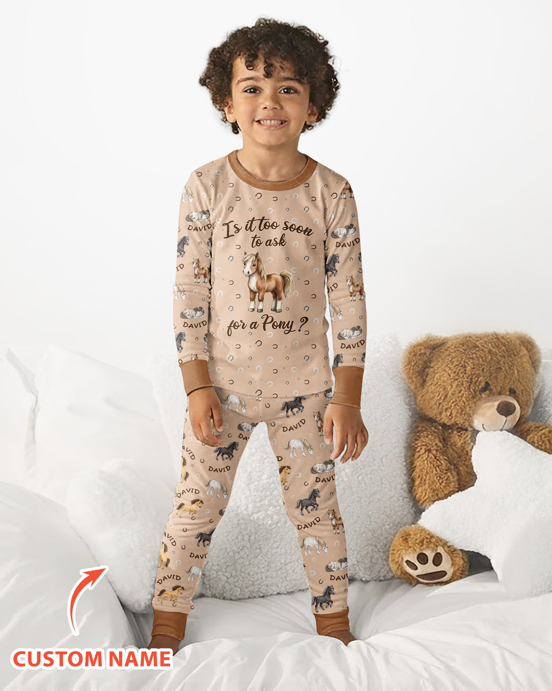 Custom Name Is It Too Soon to Ask for a Pony Bamboo Two Piece Long Sleeve Pajama Set