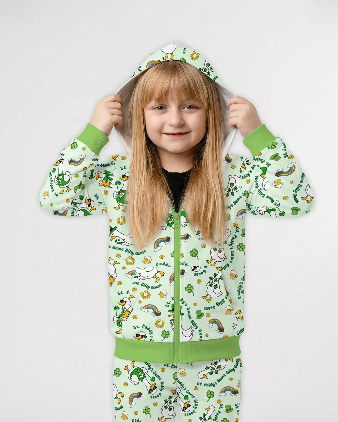 St. Patrick's Day Silly Goose Bamboo Zip Hoodie