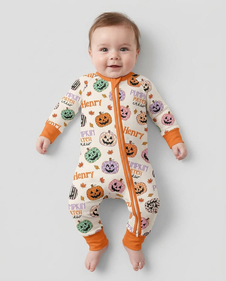 Custom Name Pumpkin Patch Crew Bamboo Convertible Zippy