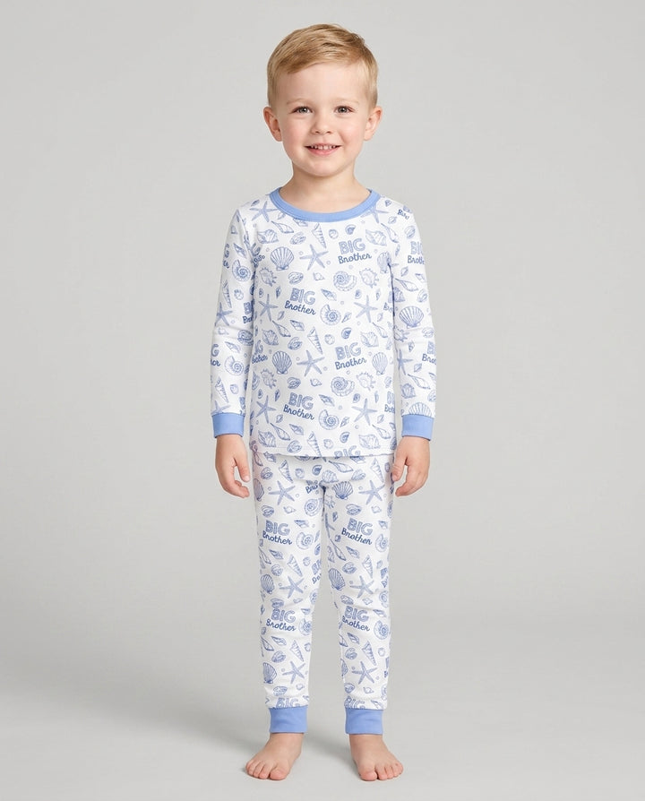 Coquette Seashell Matching Sibling Bamboo Two Piece Long Sleeve Pajama Set