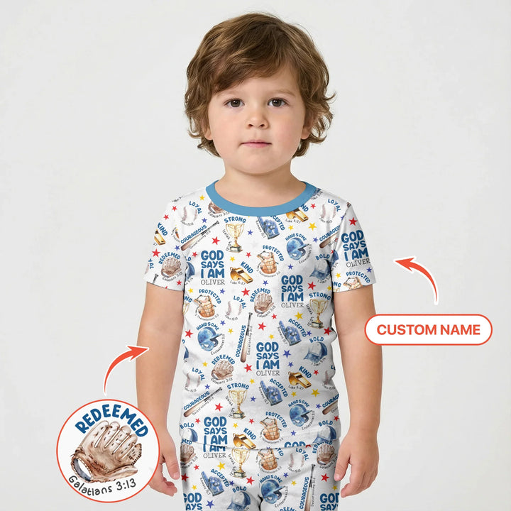 Zweiteiliges Pyjama-Set mit kurzen Ärmeln und Shorts im Sommer-Design
