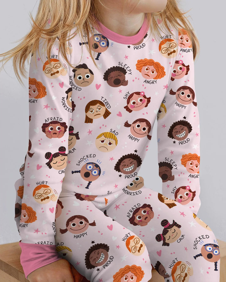 Zweiteiliges Langarm-Pyjama-Set mit Sommerfrüchten
