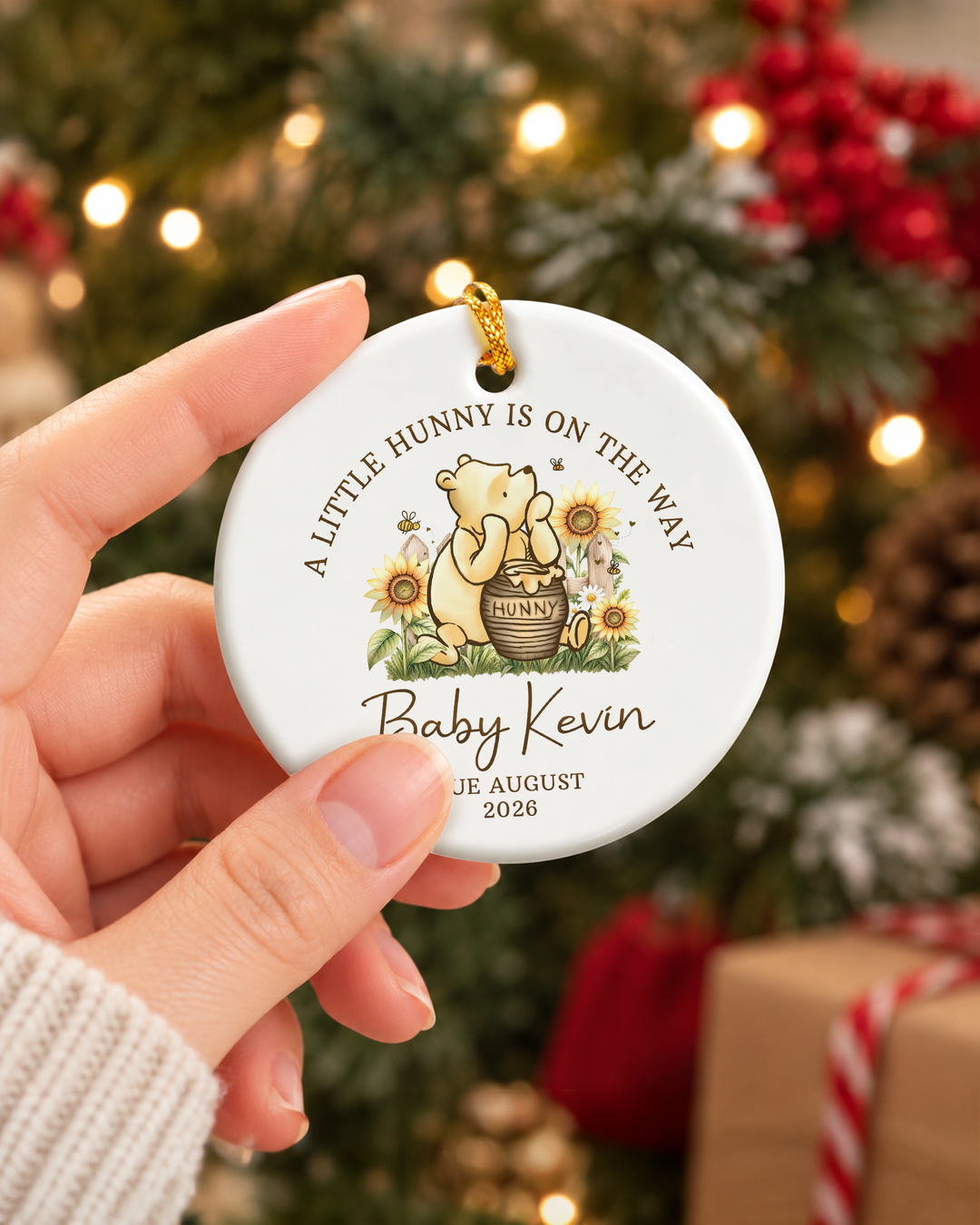 A Little Hunny Is On The Way Ceramic Ornament