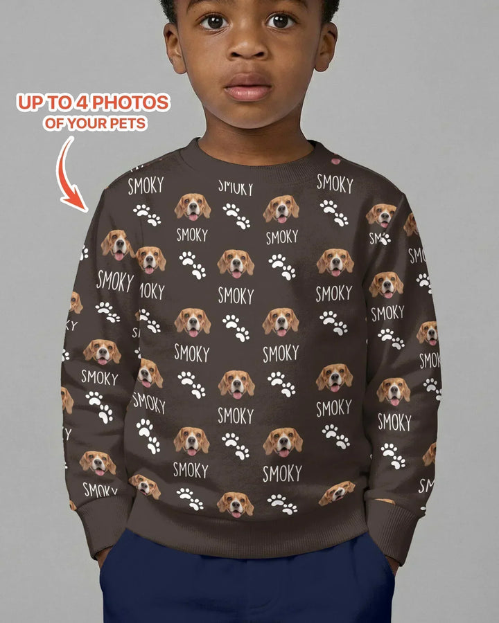 Personalisiertes Sweatshirt aus Bambus mit Namen und Haustierfotos