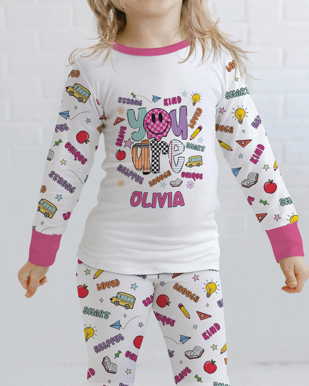 Custom Name You Are Everything Bamboo Two Piece Long Sleeve Pajama Set