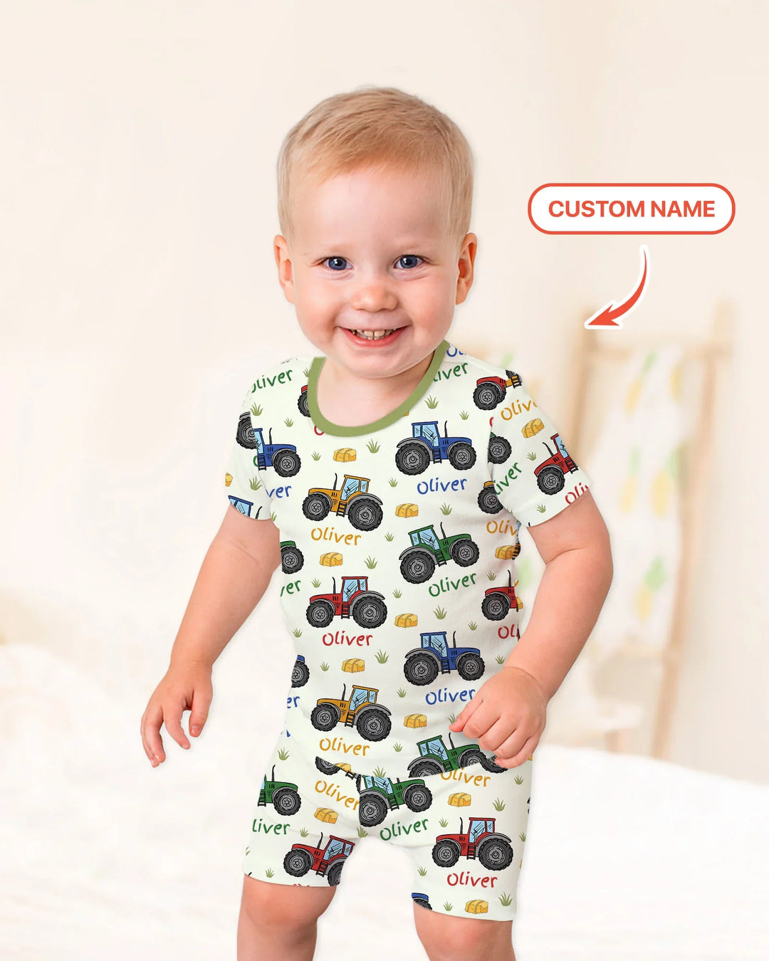 Zweiteiliges Pyjama-Set mit kurzen Ärmeln und Shorts im Sommer-Design