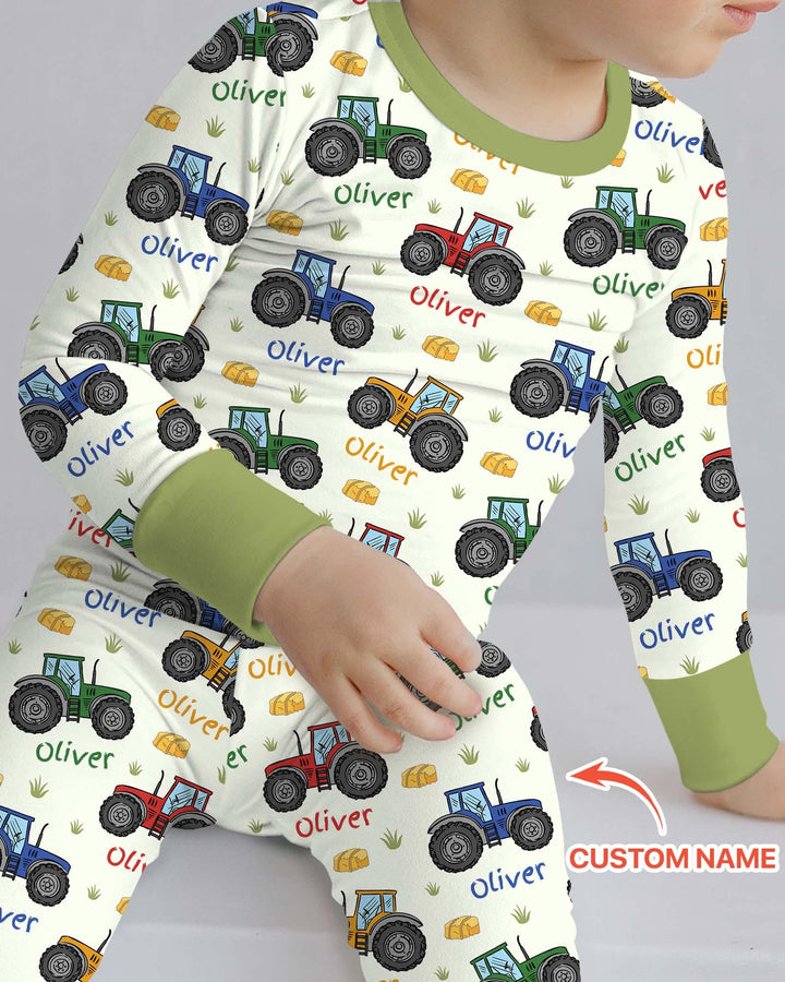 Zweiteiliges Langarm-Pyjama-Set mit Sommerfrüchten