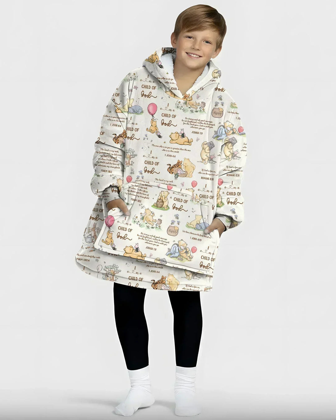 Kinder Gottes Whimsy Woodland Tragbare Bambus Decken-Hoodie