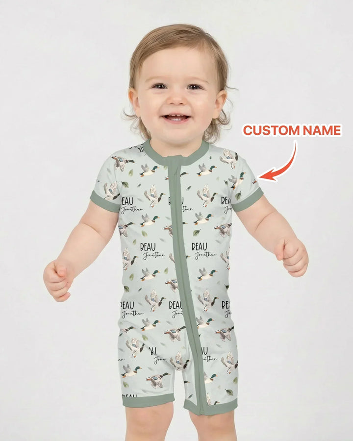 Custom Name Mallard Duck Bamboo Shorty Zippy