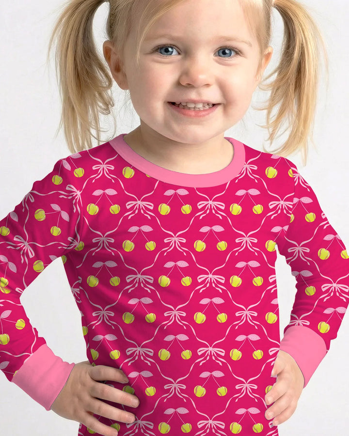Zweiteiliges Langarm-Pyjama-Set mit Sommerfrüchten