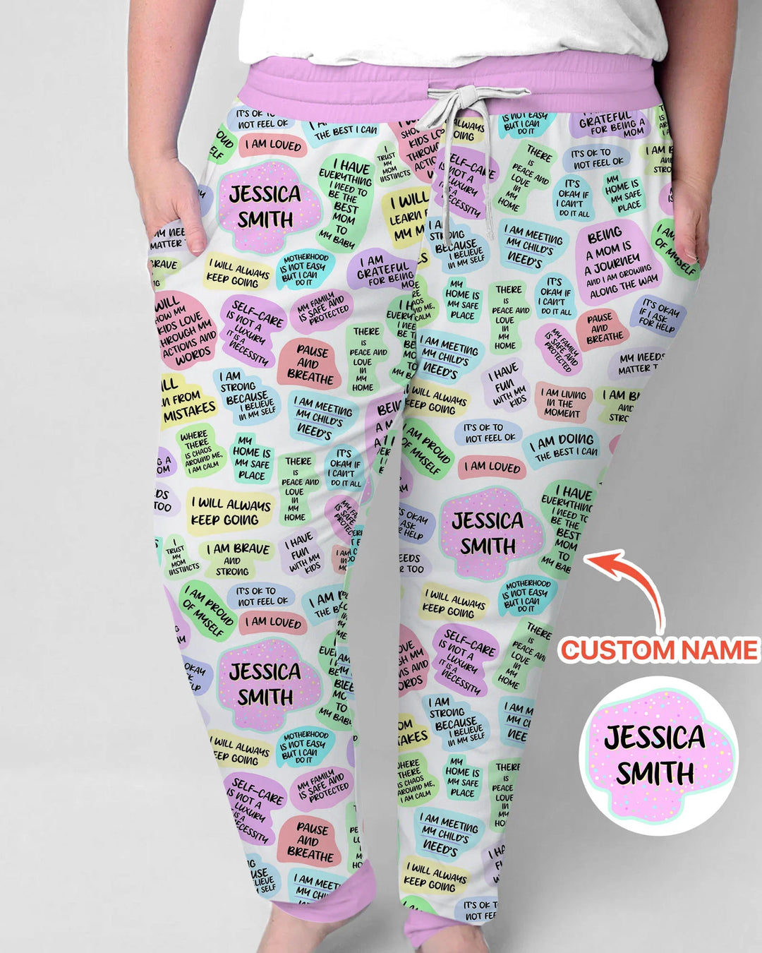 Mom & Baby Tägliche Affirmation Pyjama-Set für Damen aus Bambus