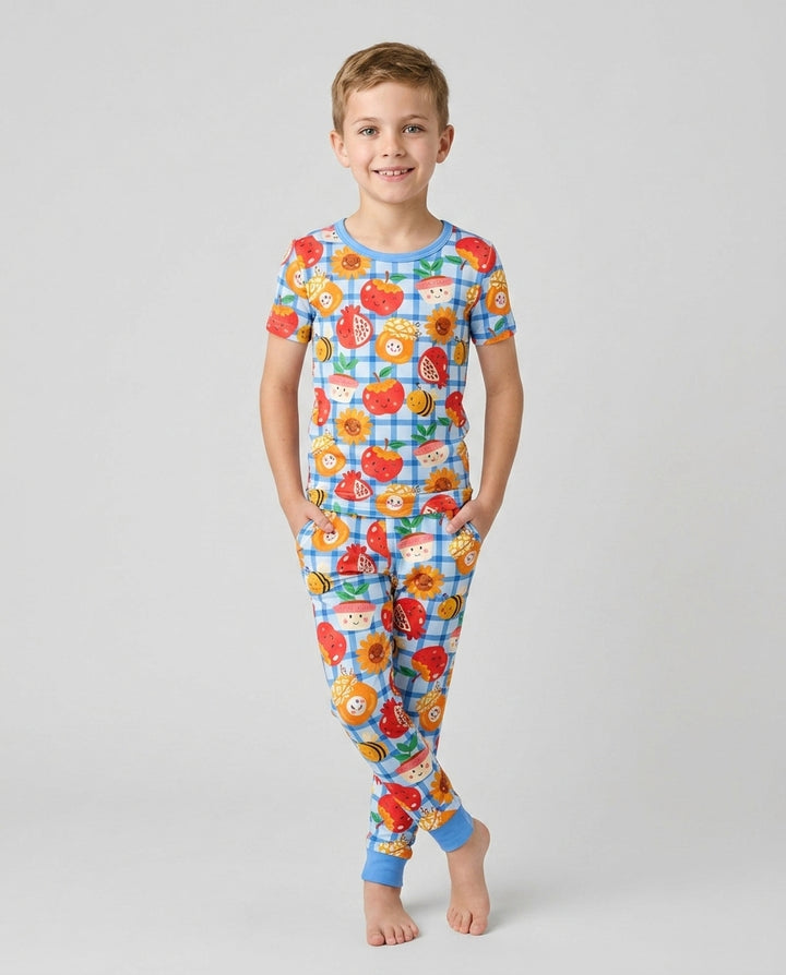 Zweiteiliges, kurzärmliges Pyjama-Set mit Marienkäfern