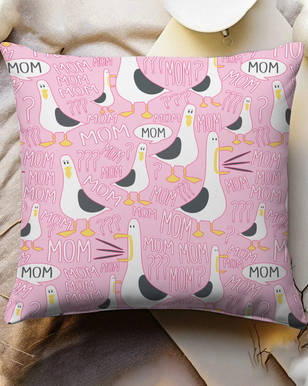 Funny Seagull MOM Bamboo Pillow Case