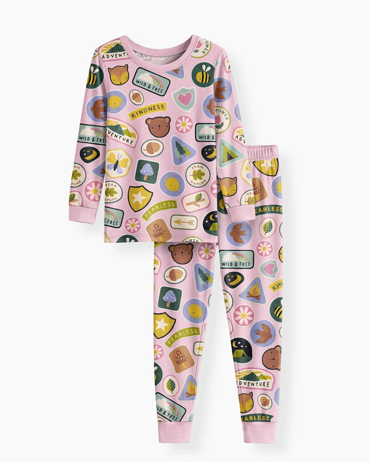 Zweiteiliges Langarm-Pyjama-Set mit Sommerfrüchten