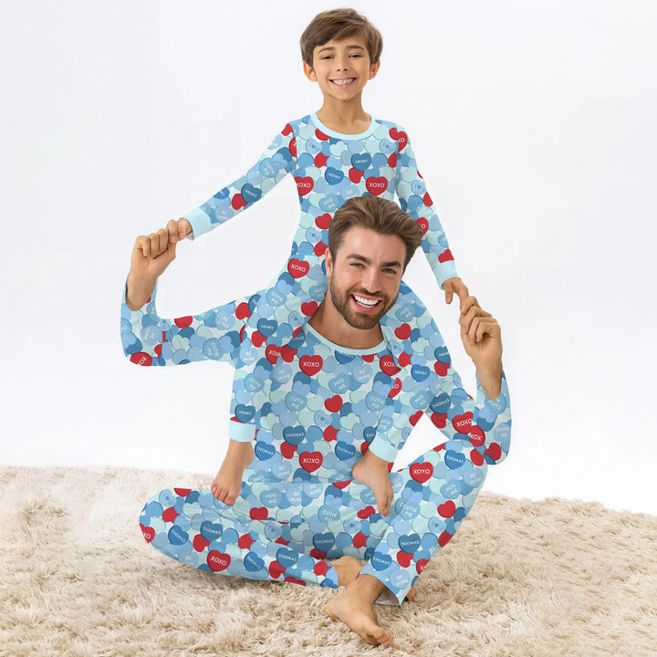 Valentine Candy Crush Family Matching Bamboo Men's Pajama Set