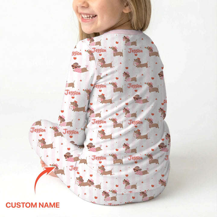 Zweiteiliges Langarm-Pyjama-Set mit Sommerfrüchten