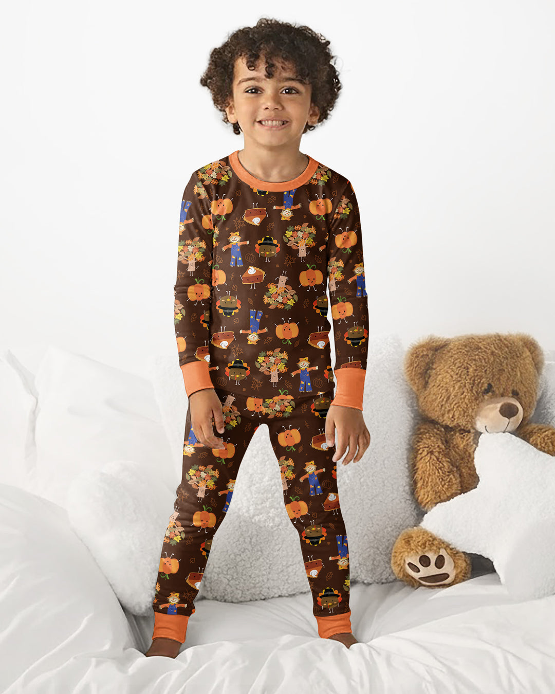Zweiteiliges Langarm-Pyjama-Set mit Sommerfrüchten