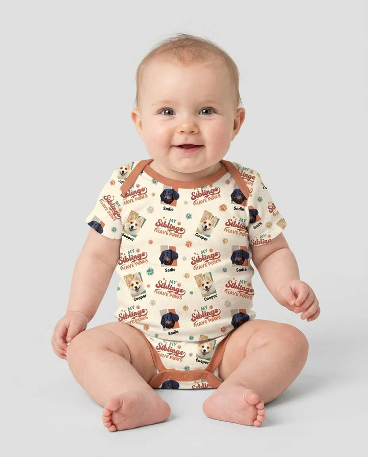 Gerippte Babykleidung mit individuellem Foto - Weich &amp; Skizzenhaft