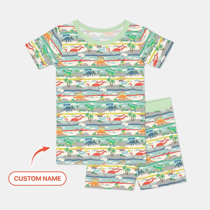 Zweiteiliges Pyjama-Set mit kurzen Ärmeln und Shorts im Sommer-Design