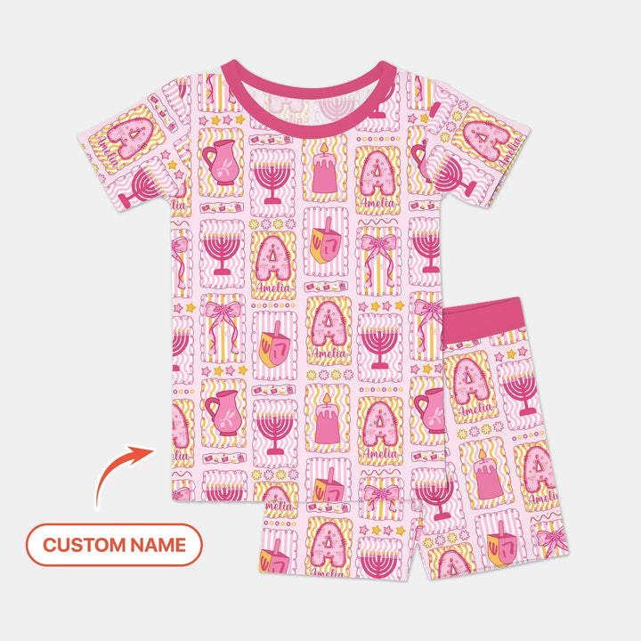Zweiteiliges Pyjama-Set mit kurzen Ärmeln und Shorts im Sommer-Design