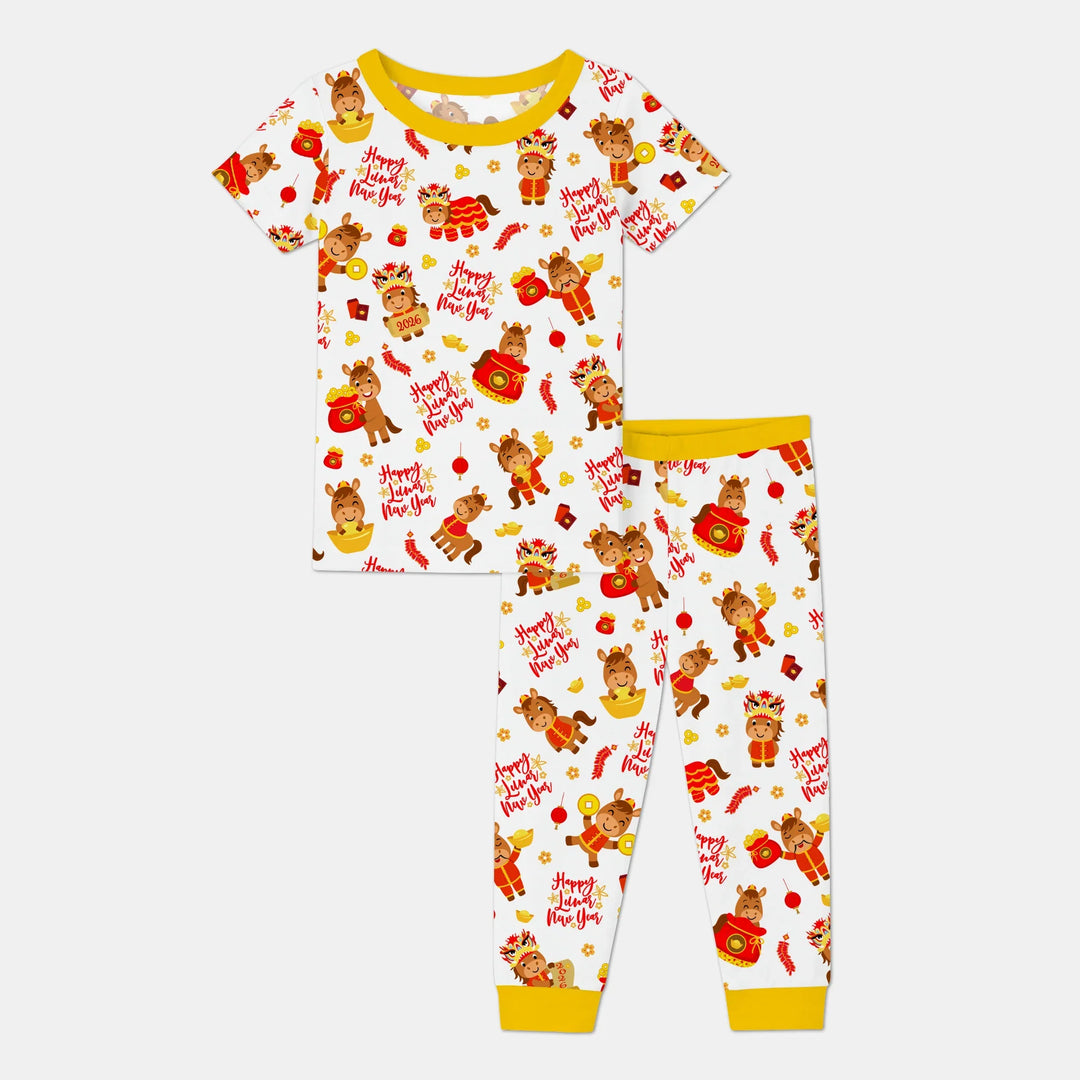 Zweiteiliges, kurzärmliges Pyjama-Set mit Marienkäfern