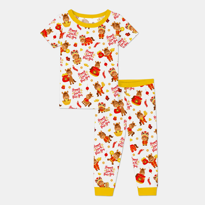 Zweiteiliges, kurzärmliges Pyjama-Set mit Marienkäfern
