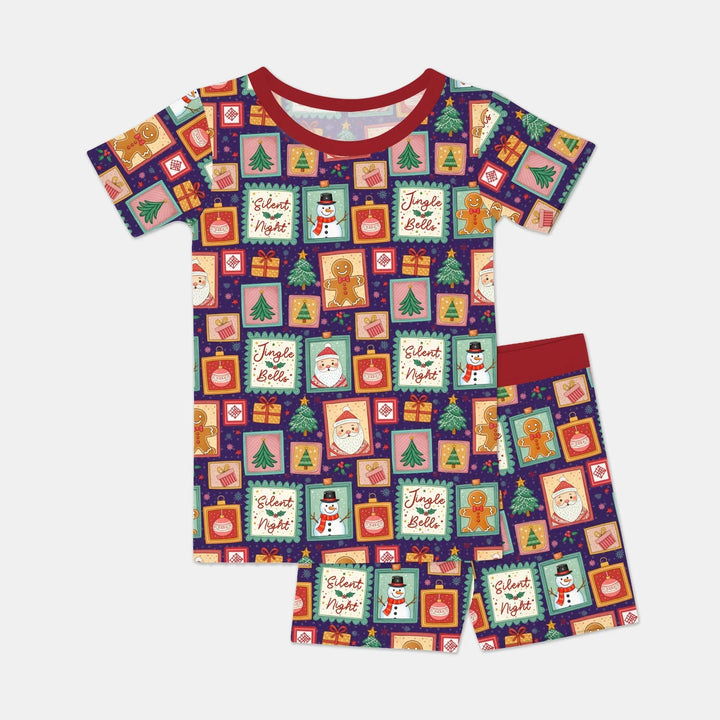 Template Zweiteiliges Pyjama-Set mit kurzen Ärmeln und Shorts