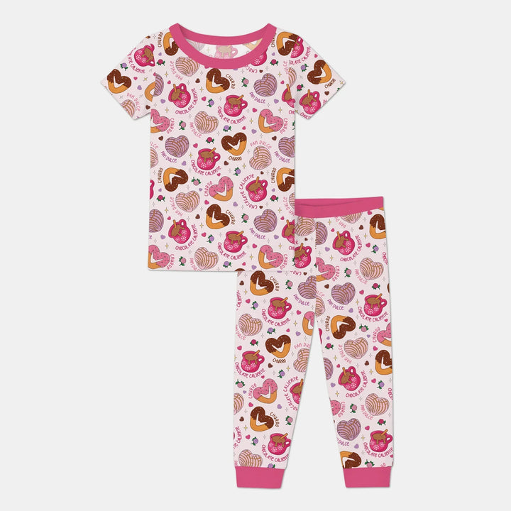 Zweiteiliges, kurzärmliges Pyjama-Set mit Marienkäfern