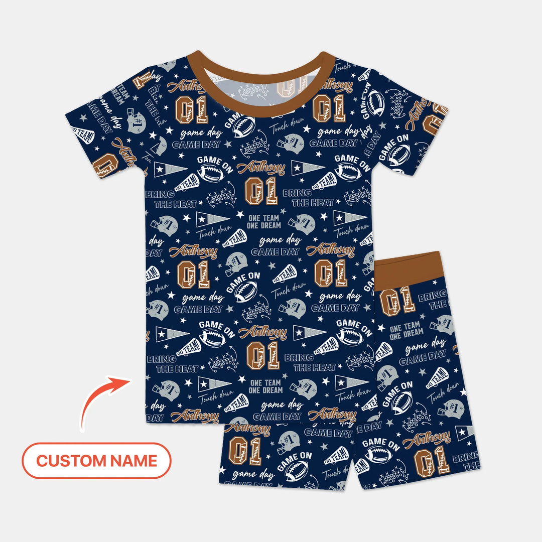 Zweiteiliges Pyjama-Set mit kurzen Ärmeln und Shorts im Sommer-Design