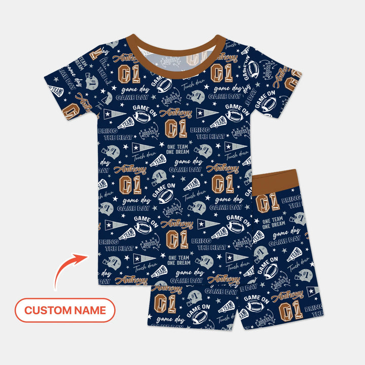 Zweiteiliges Pyjama-Set mit kurzen Ärmeln und Shorts im Sommer-Design