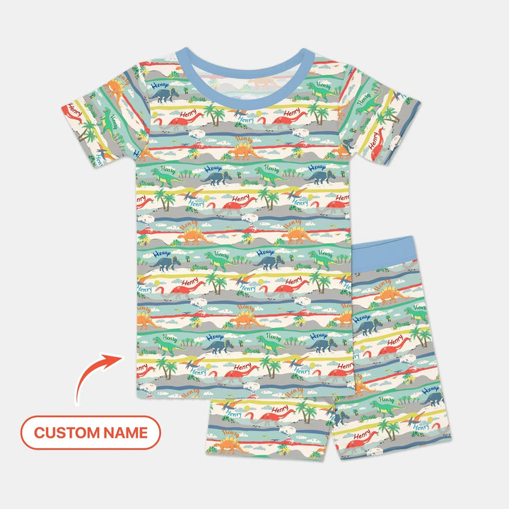 Zweiteiliges Pyjama-Set mit kurzen Ärmeln und Shorts im Sommer-Design