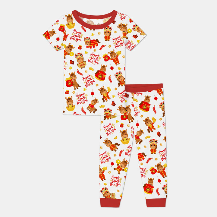 Zweiteiliges, kurzärmliges Pyjama-Set mit Marienkäfern