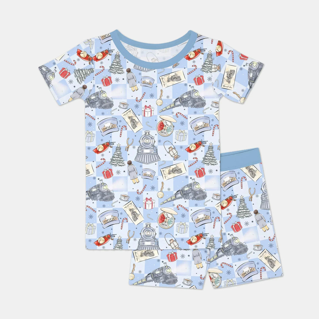 Zweiteiliges Pyjama-Set mit kurzen Ärmeln und Shorts im Sommer-Design