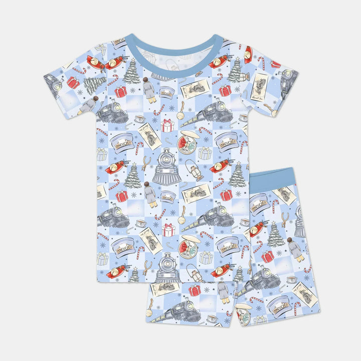 Zweiteiliges Pyjama-Set mit kurzen Ärmeln und Shorts im Sommer-Design