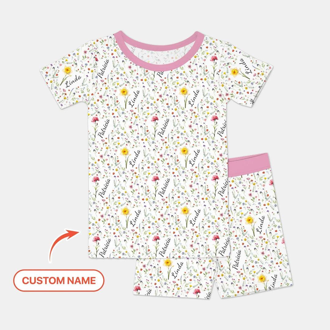 Zweiteiliges Pyjama-Set mit kurzen Ärmeln und Shorts im Sommer-Design