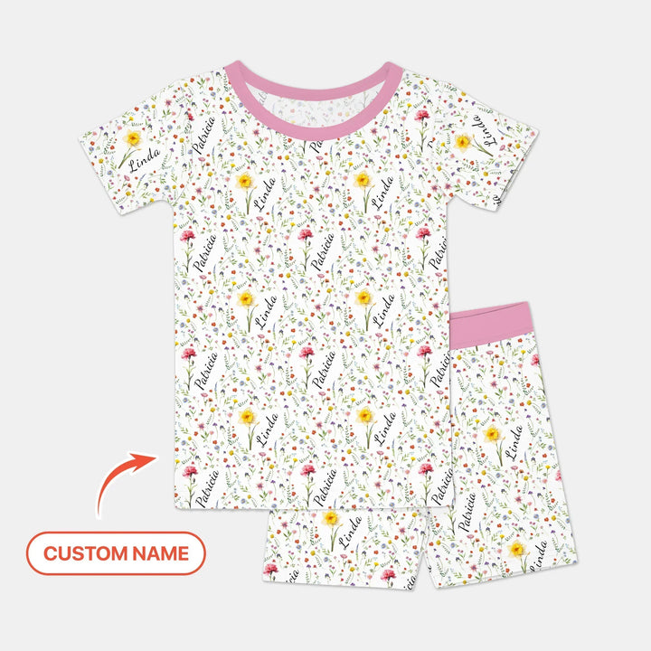 Zweiteiliges Pyjama-Set mit kurzen Ärmeln und Shorts im Sommer-Design
