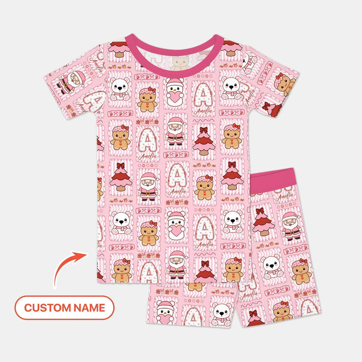 Zweiteiliges Pyjama-Set mit kurzen Ärmeln und Shorts im Sommer-Design