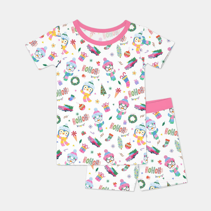 Bright Christmas Bamboo Two Piece Short Sleeve Shorts Pajama Set