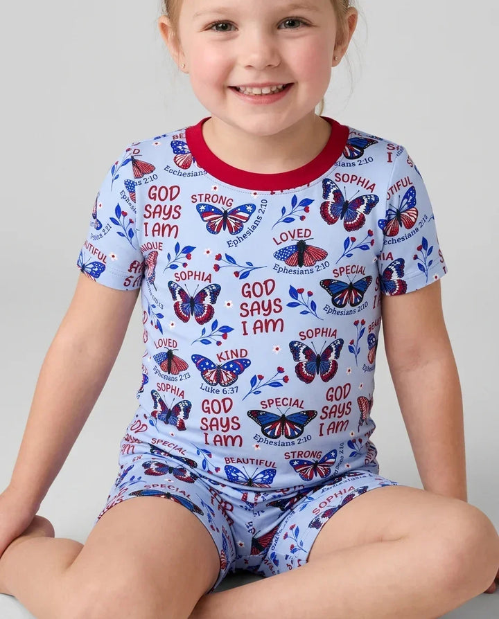 Zweiteiliges Pyjama-Set mit kurzen Ärmeln und Shorts im Sommer-Design