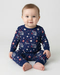 Zweiteiliges Langarm-Pyjama-Set mit Sommerfrüchten